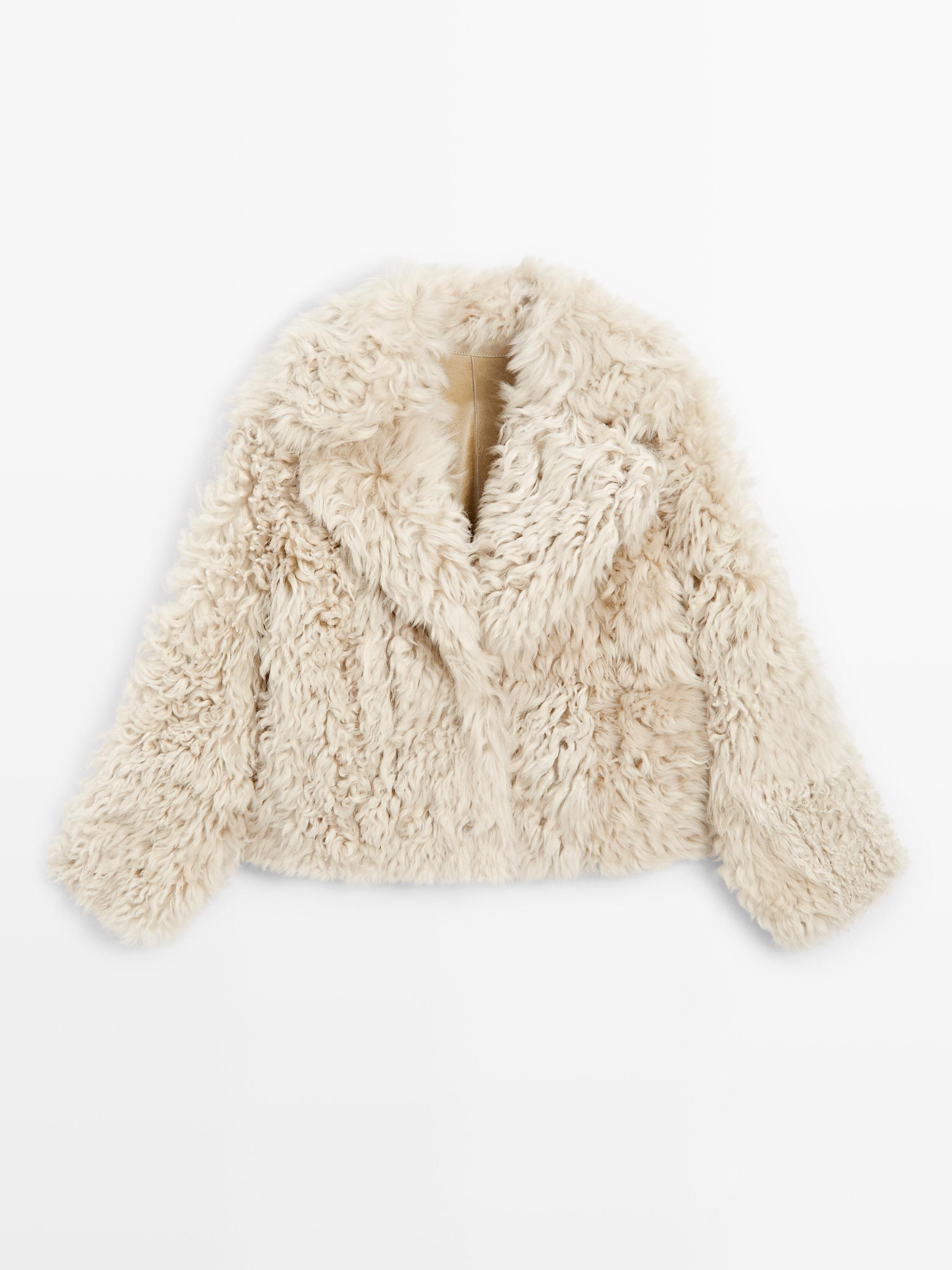 Short leather coat with fur - STUDIO